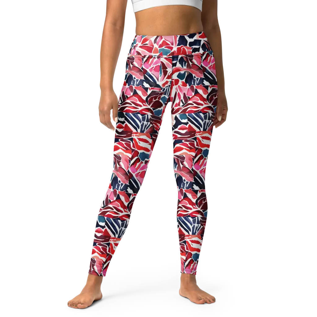 Petal Voltage on Yoga Leggings — Front