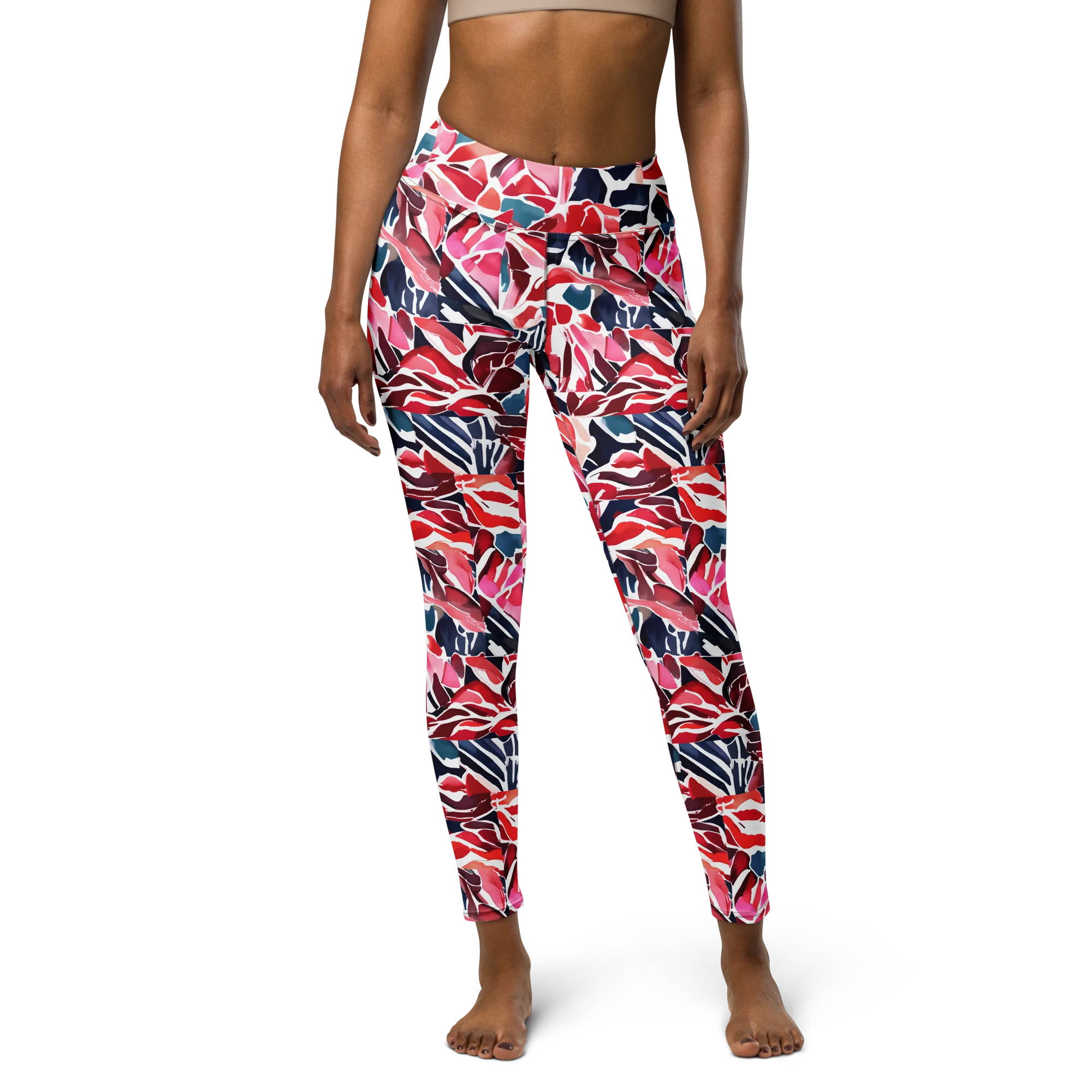 Petal Voltage on Yoga Leggings — Front
