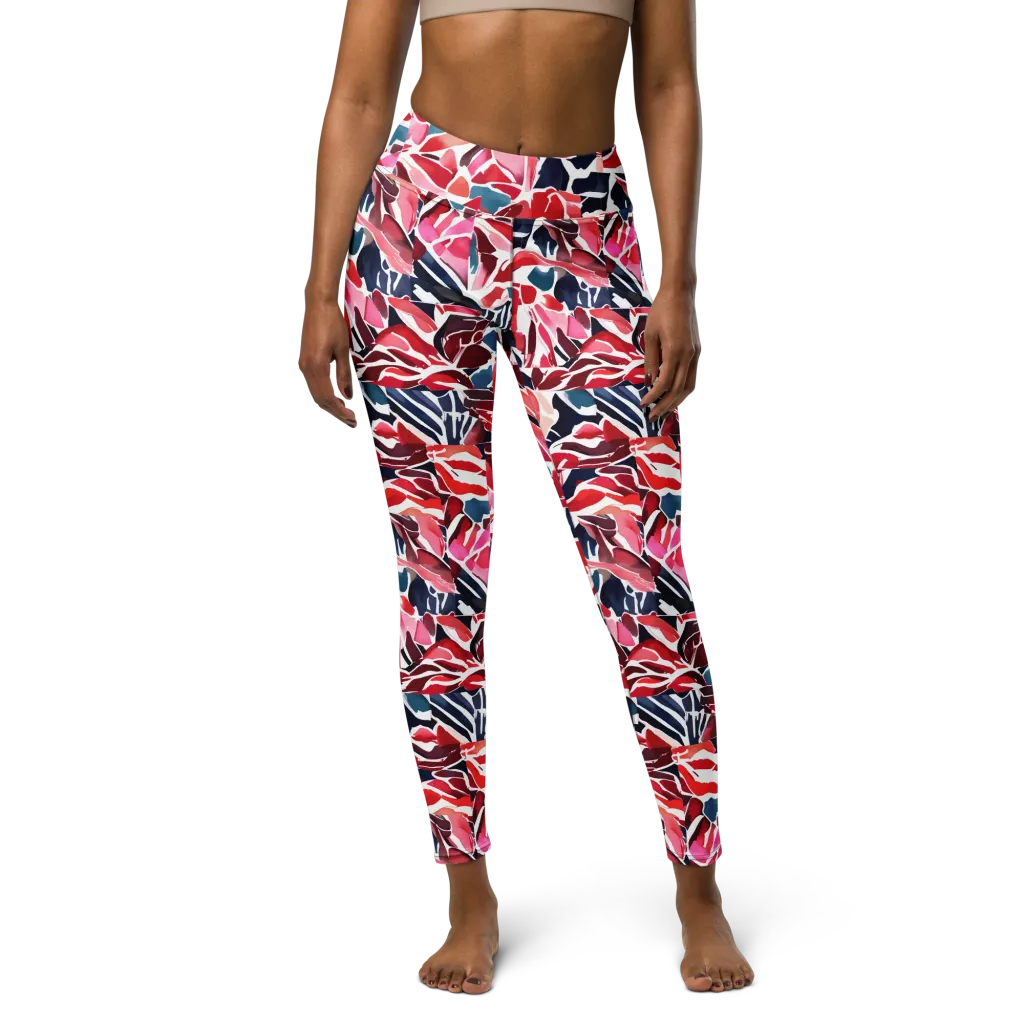 Petal Voltage on Yoga Leggings — Front