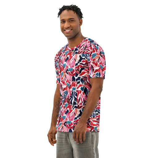 Petal Voltage on a Men's Cotton Crew Neck T-Shirt