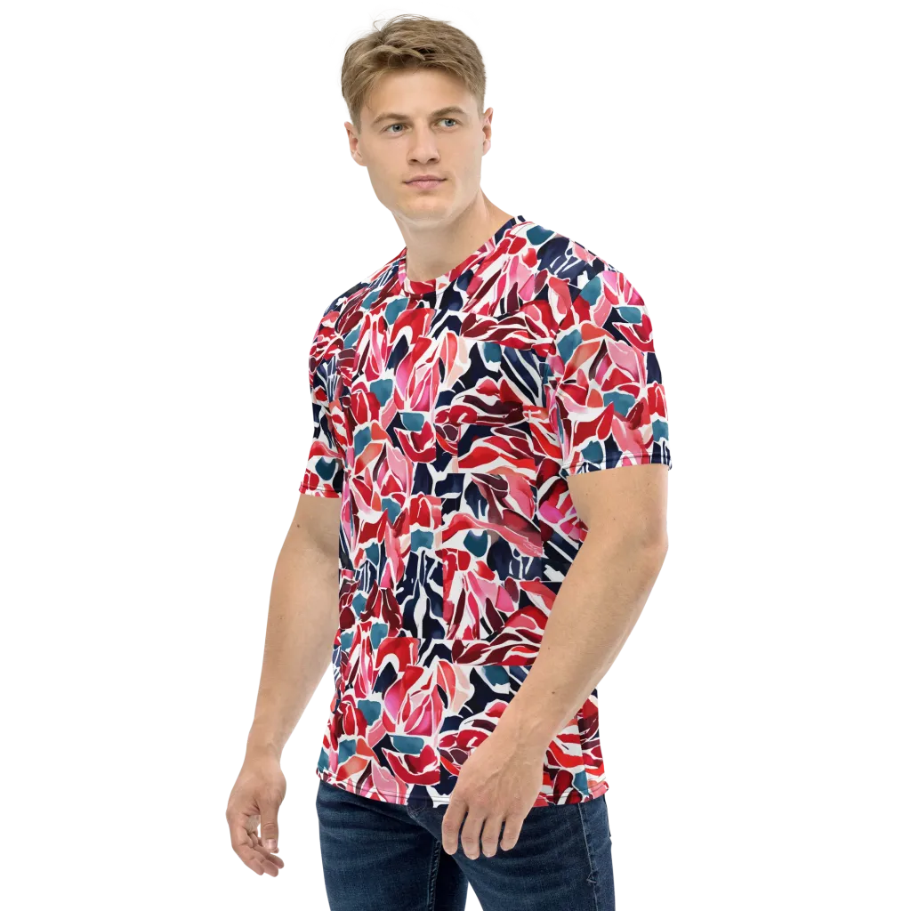 Petal Voltage on Men's Crew Neck T-Shirt — Left