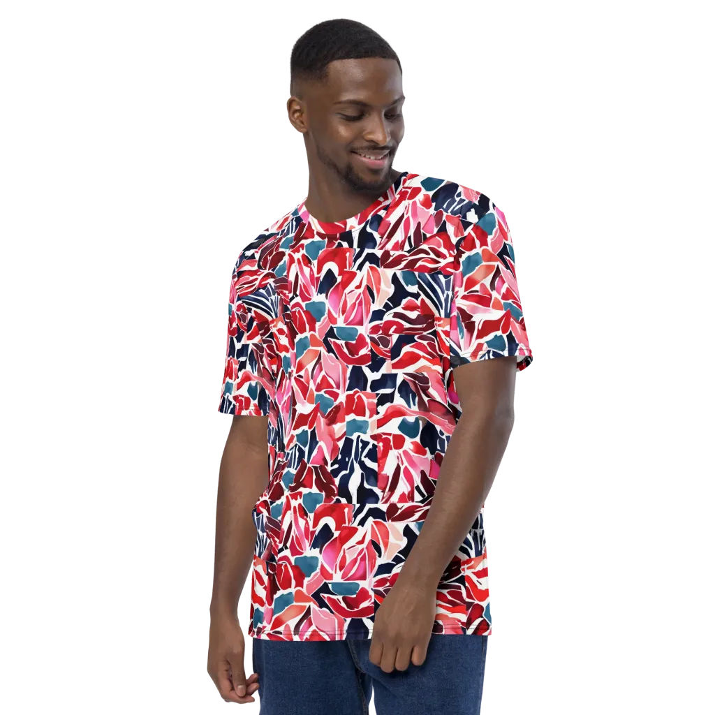 Petal Voltage on Men's Crew Neck T-Shirt — Left