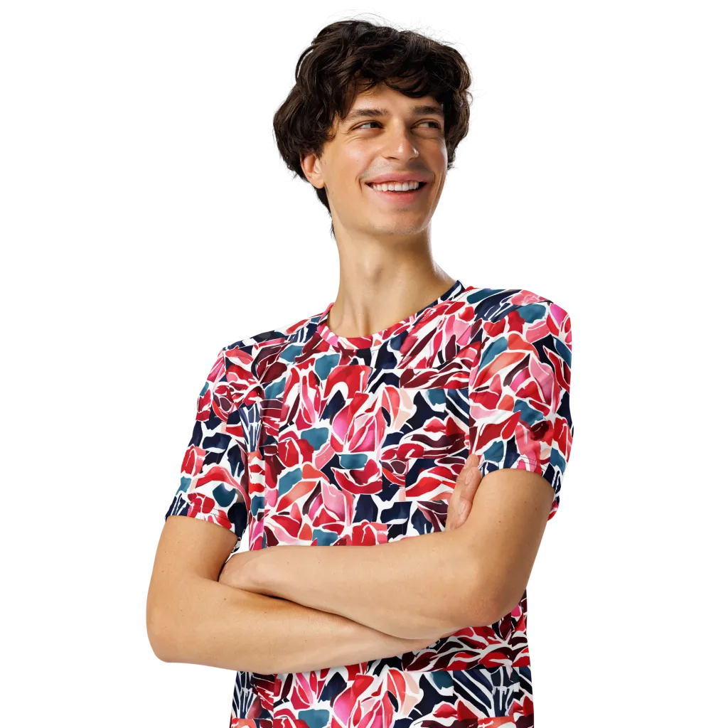 Petal Voltage on Men's Crew Neck T-Shirt — Left Front