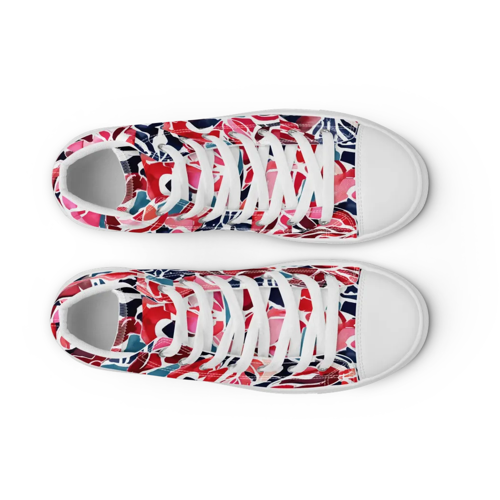 Petal Voltage on Men's High Top Canvas Shoes — Front