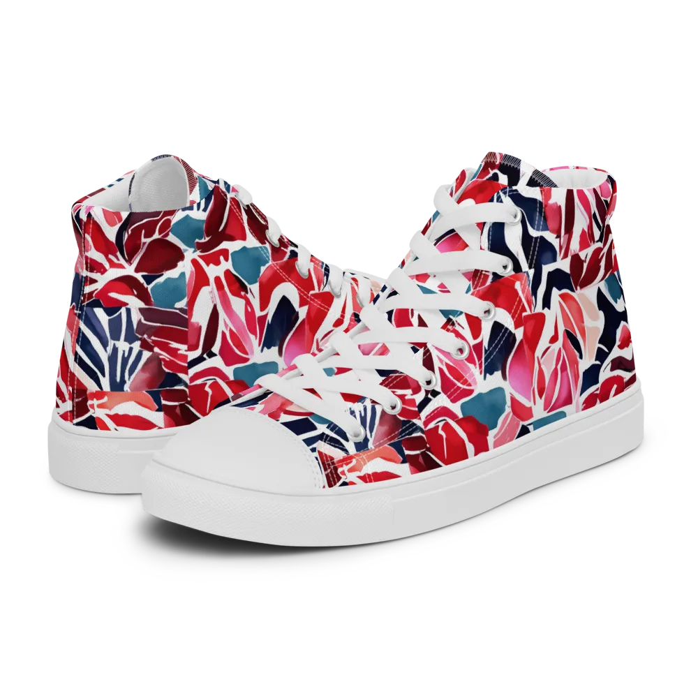 Petal Voltage on Men's High Top Canvas Shoes — Left