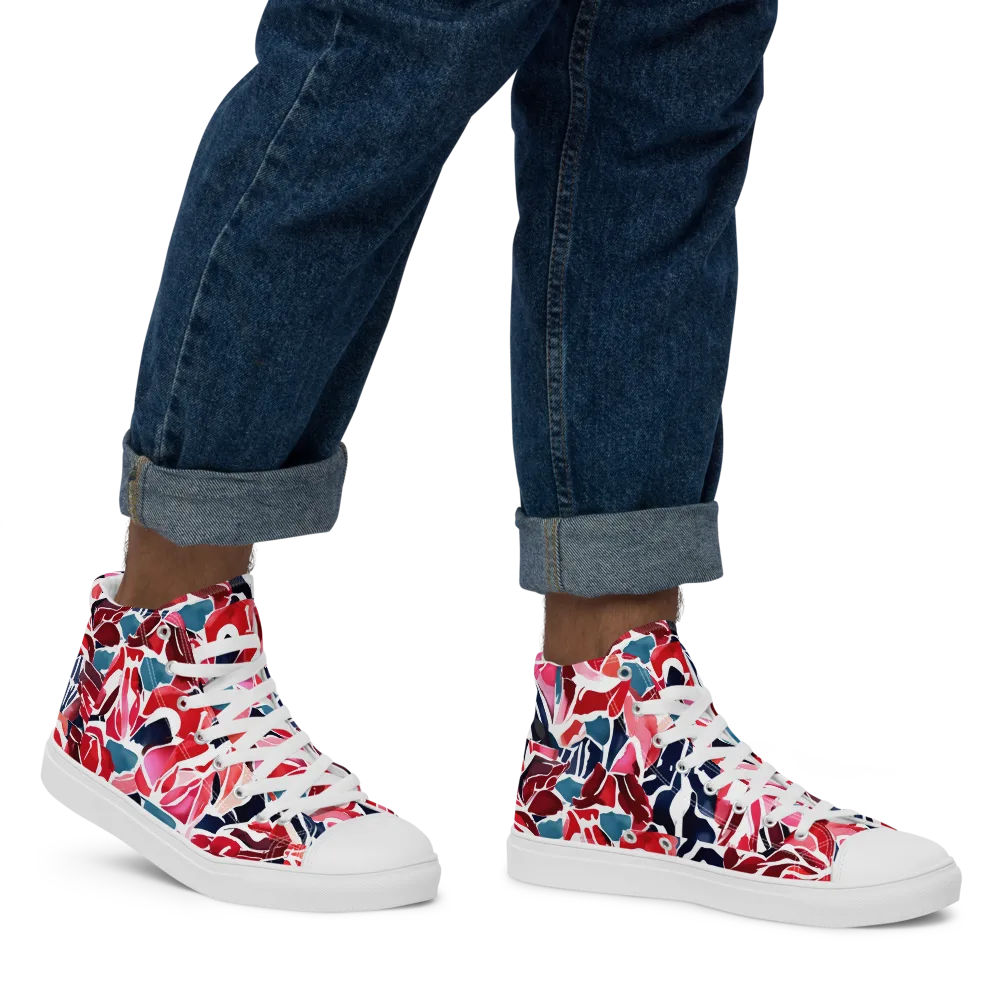 Petal Voltage on Men's High Top Canvas Shoes — Right