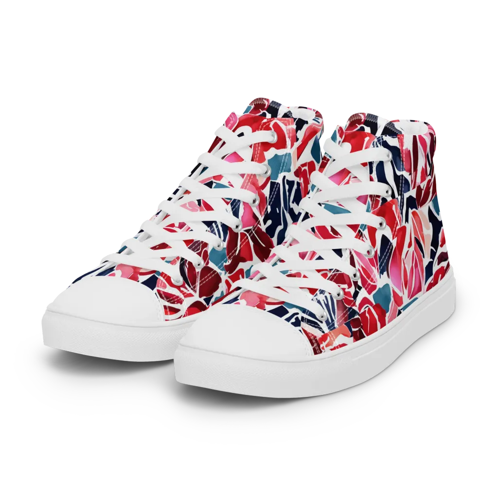 Petal Voltage on Women's High Top Canvas Shoes — Left Front