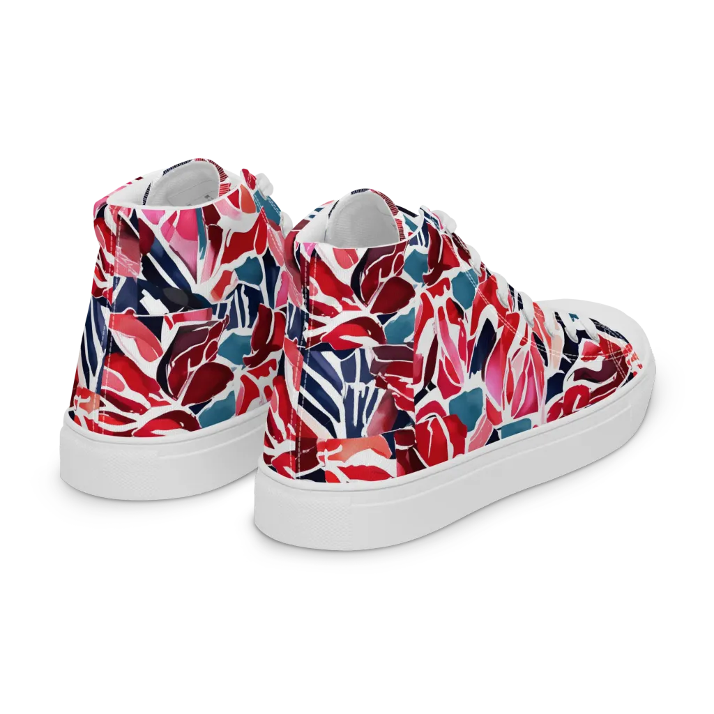 Petal Voltage on Women's High Top Canvas Shoes — Right Back