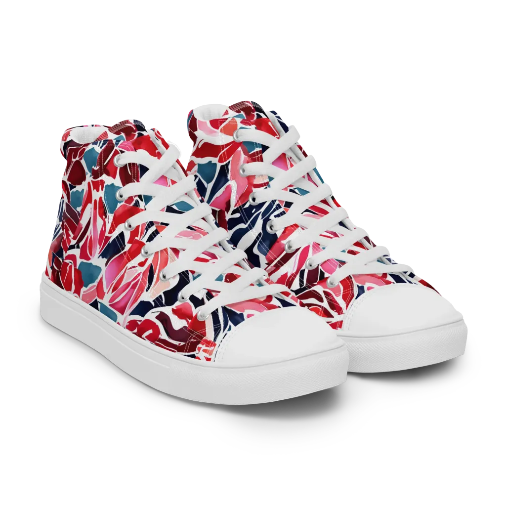 Petal Voltage on Women's High Top Canvas Shoes — Right Front