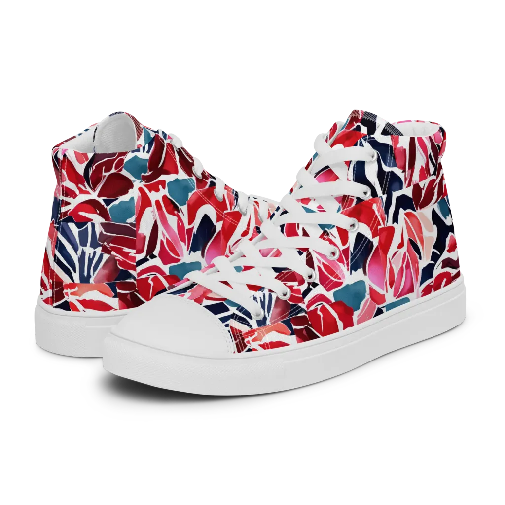 Petal Voltage on Women's High Top Canvas Shoes — Left