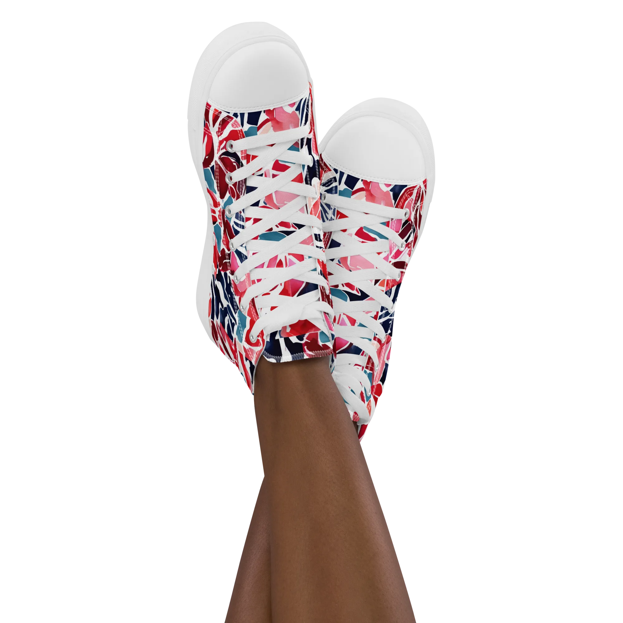 Petal Voltage on Women's High Top Canvas Shoes — Front