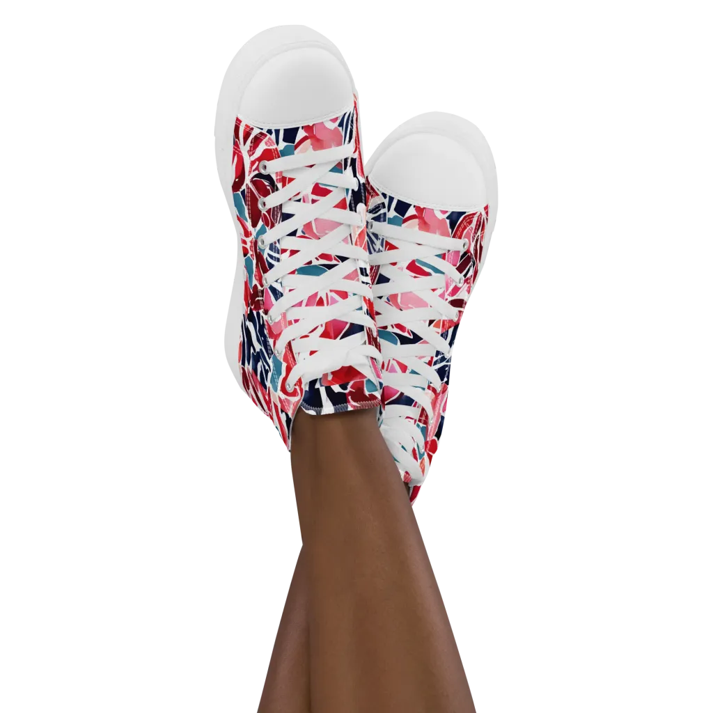 Petal Voltage on Women's High Top Canvas Shoes — Front