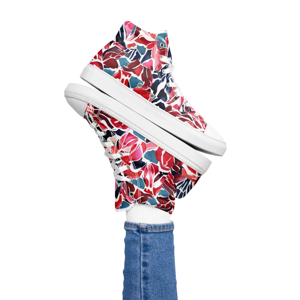 Petal Voltage on Women's High Top Canvas Shoes — Left