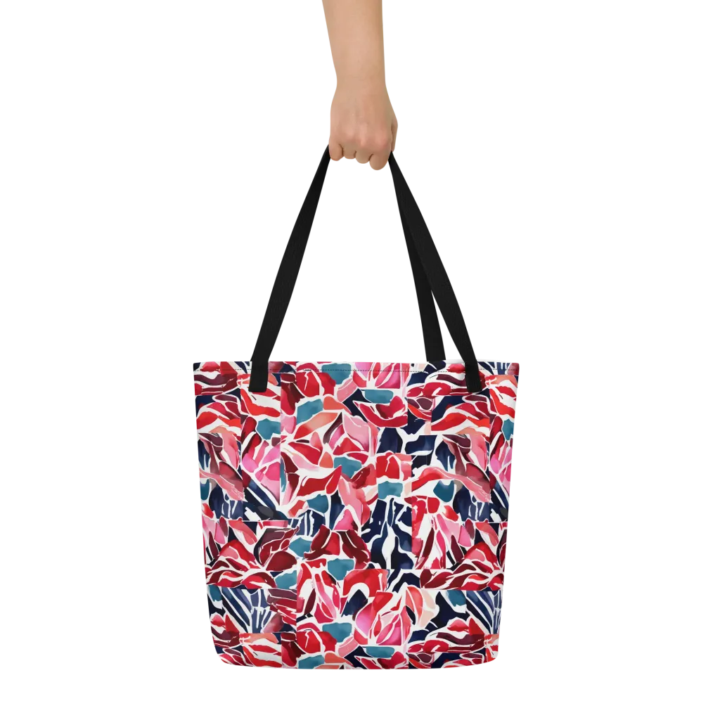 Petal Voltage on Large Tote Bag W/ Pocket — Front