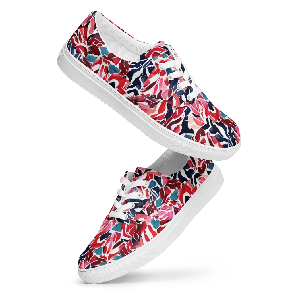 Petal Voltage on Men's Lace-Up Canvas Shoes — Front