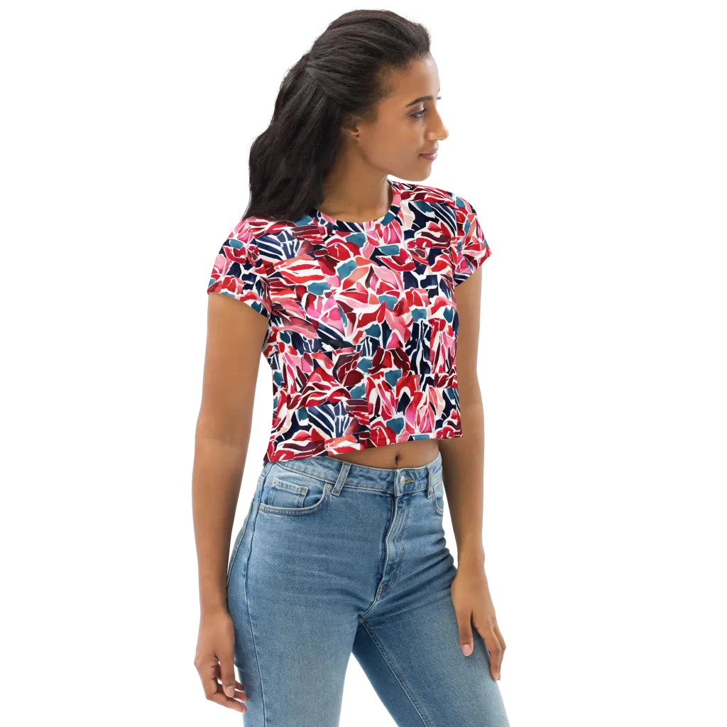 Petal Voltage on Crop Tee — Right Front