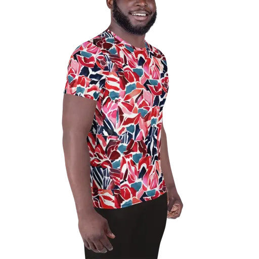 Petal Voltage on a Men's Athletic T-Shirt