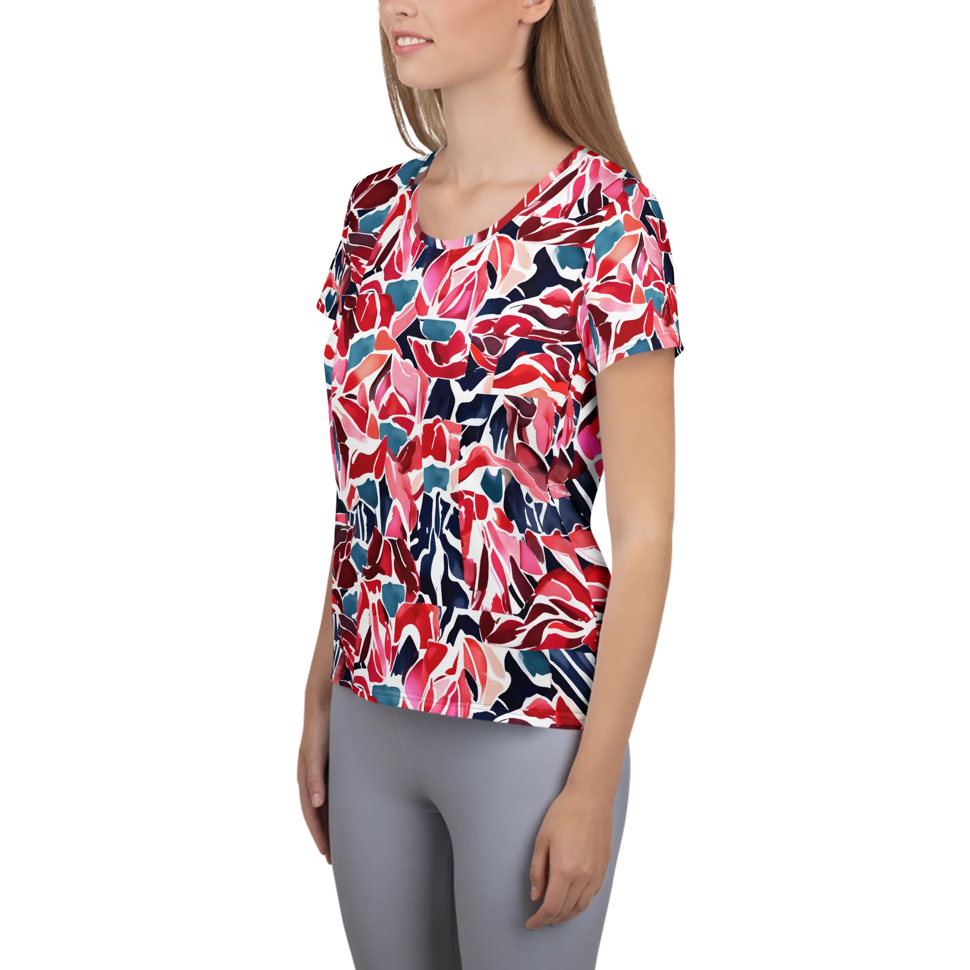 Petal Voltage on Women's Athletic T-Shirt — Left