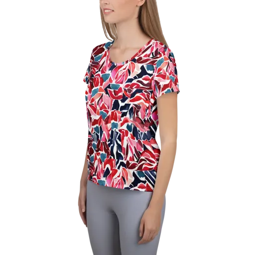 Petal Voltage on a Women's Athletic T-Shirt