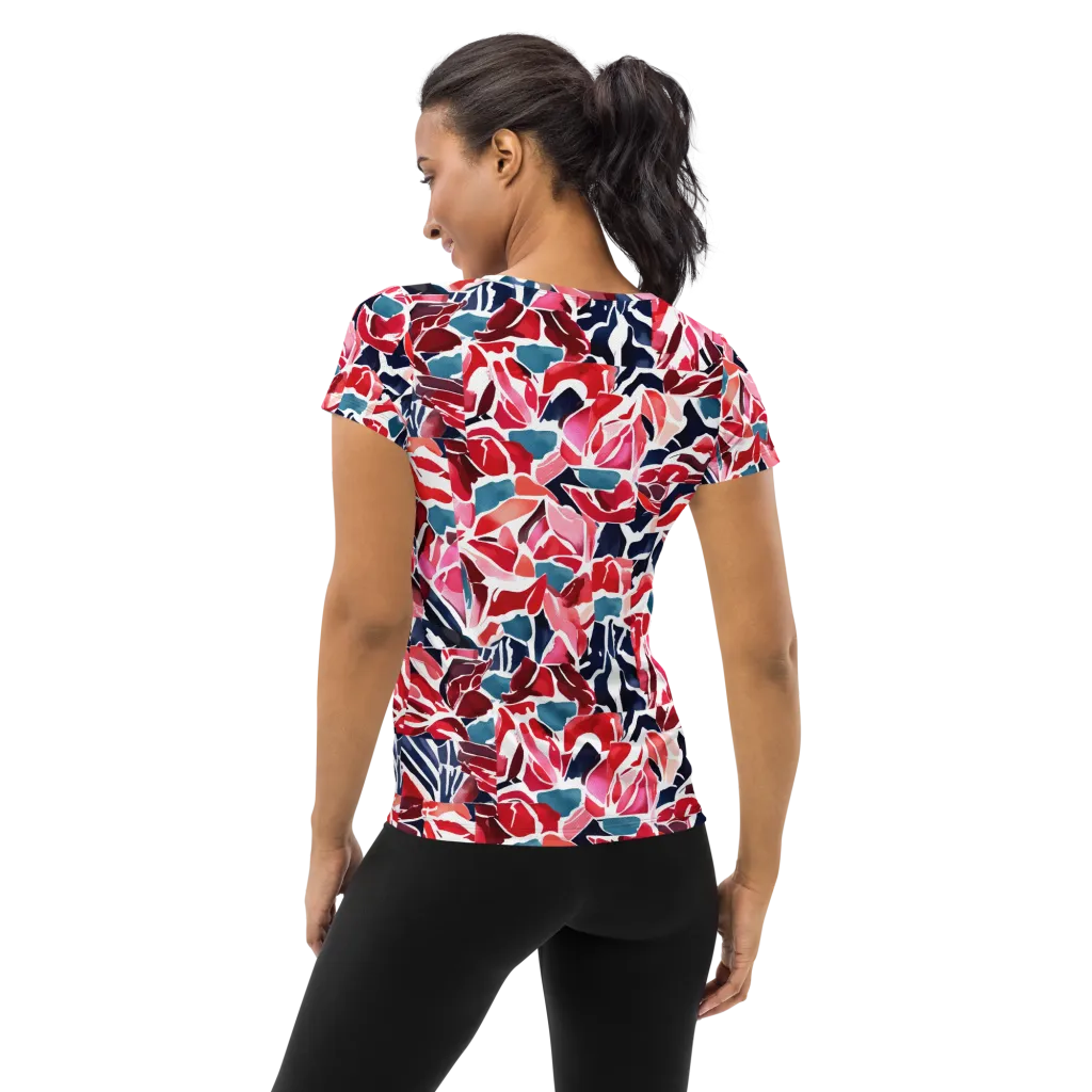 Petal Voltage on Women's Athletic T-Shirt — Back