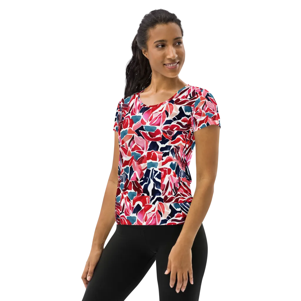 Petal Voltage on Women's Athletic T-Shirt — Left