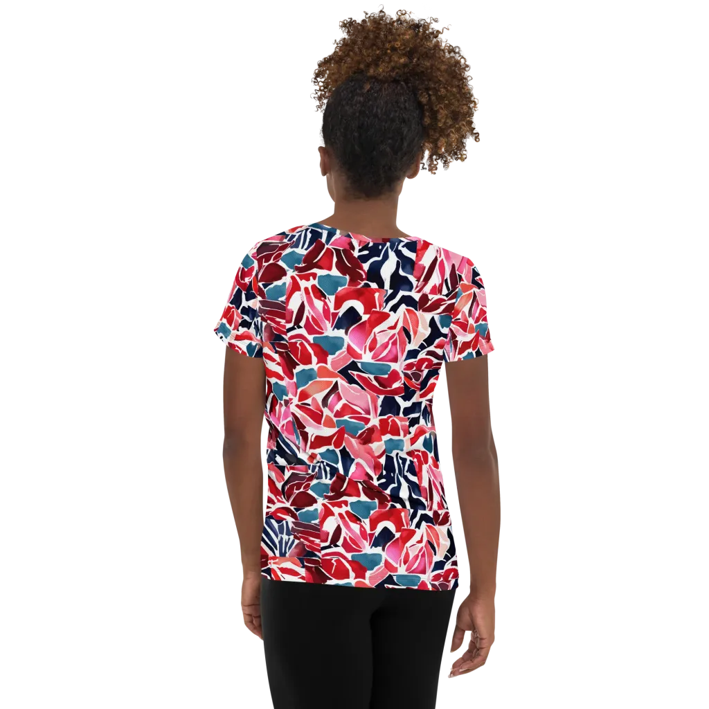 Petal Voltage on Women's Athletic T-Shirt — Back