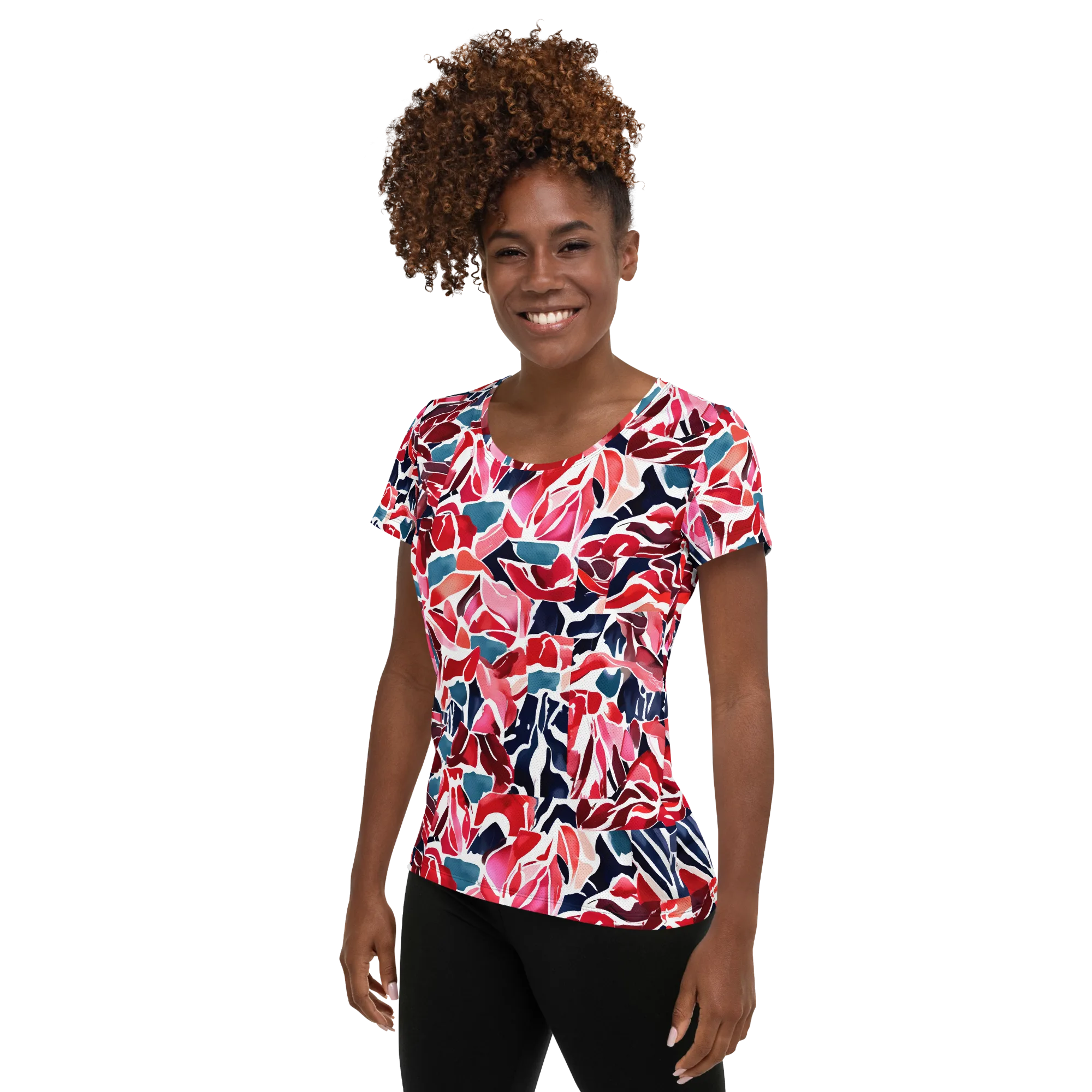 Petal Voltage on Women's Athletic T-Shirt — Left