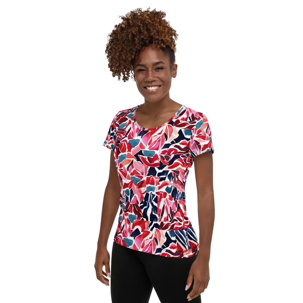 Petal Voltage on Women's Athletic T-Shirt — Left