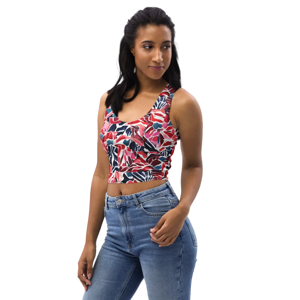 Petal Voltage on Crop Top — Left Front