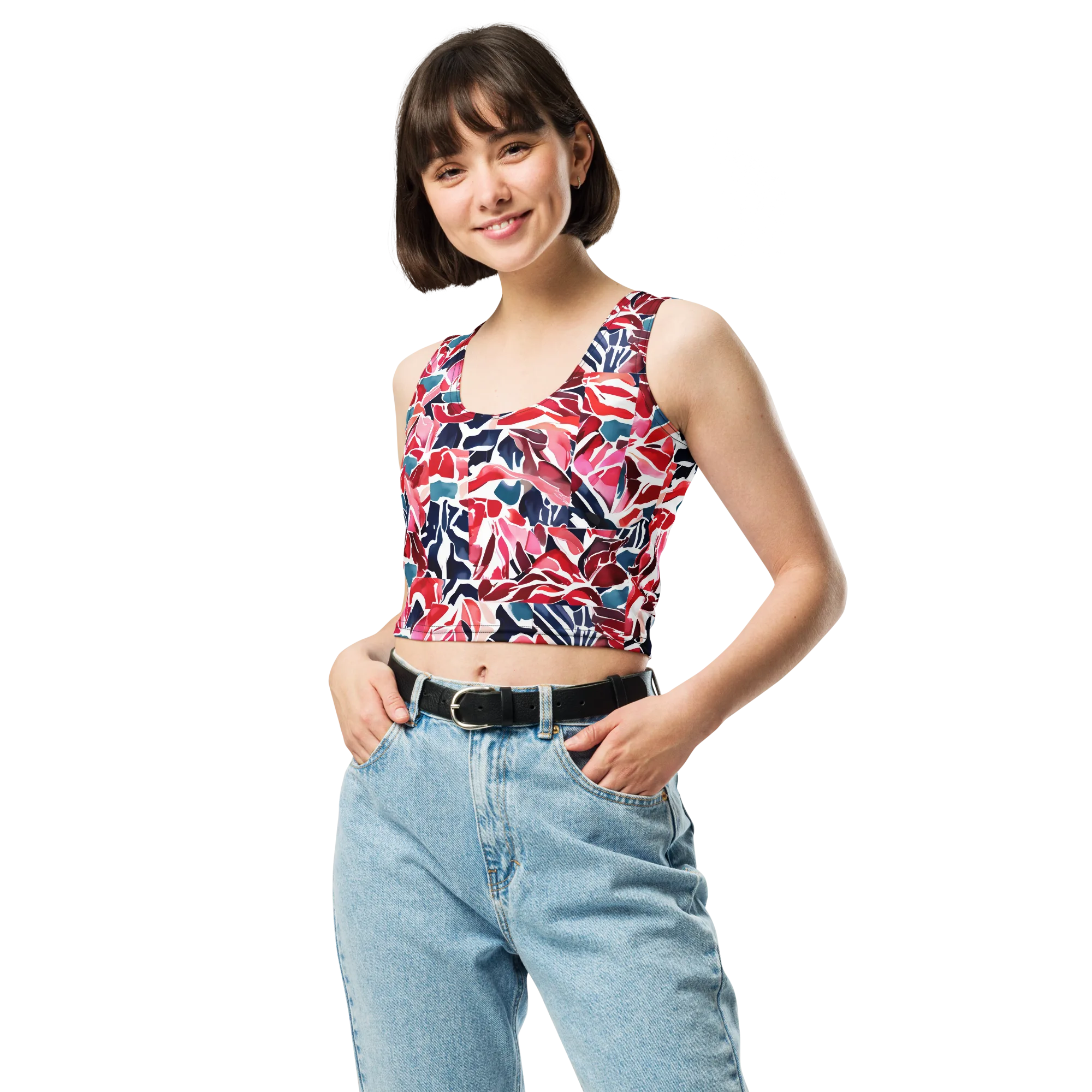 Petal Voltage on Crop Top — Front
