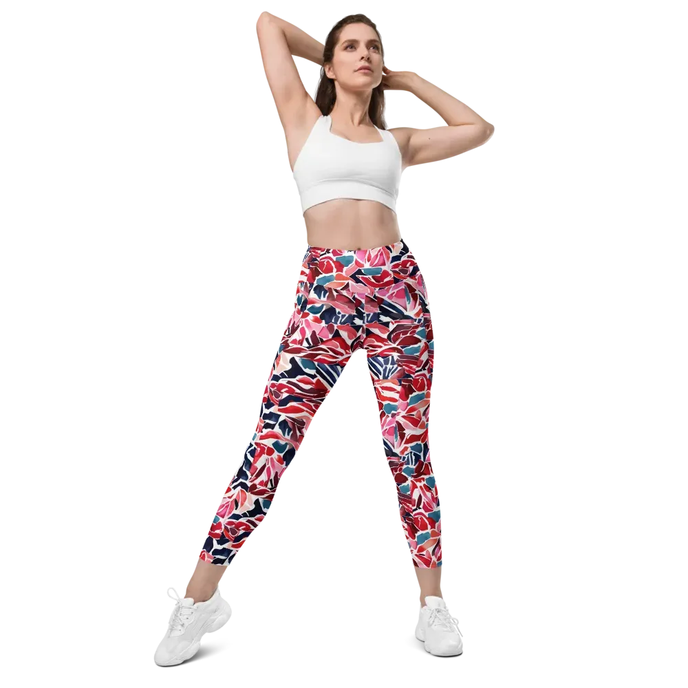 Petal Voltage on Leggings with Pockets — Front