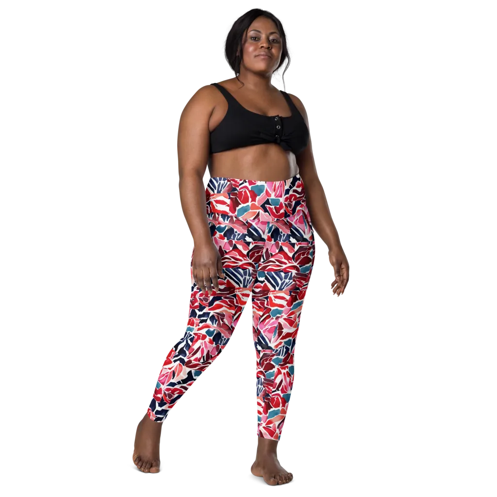 Petal Voltage on Leggings with Pockets — Front