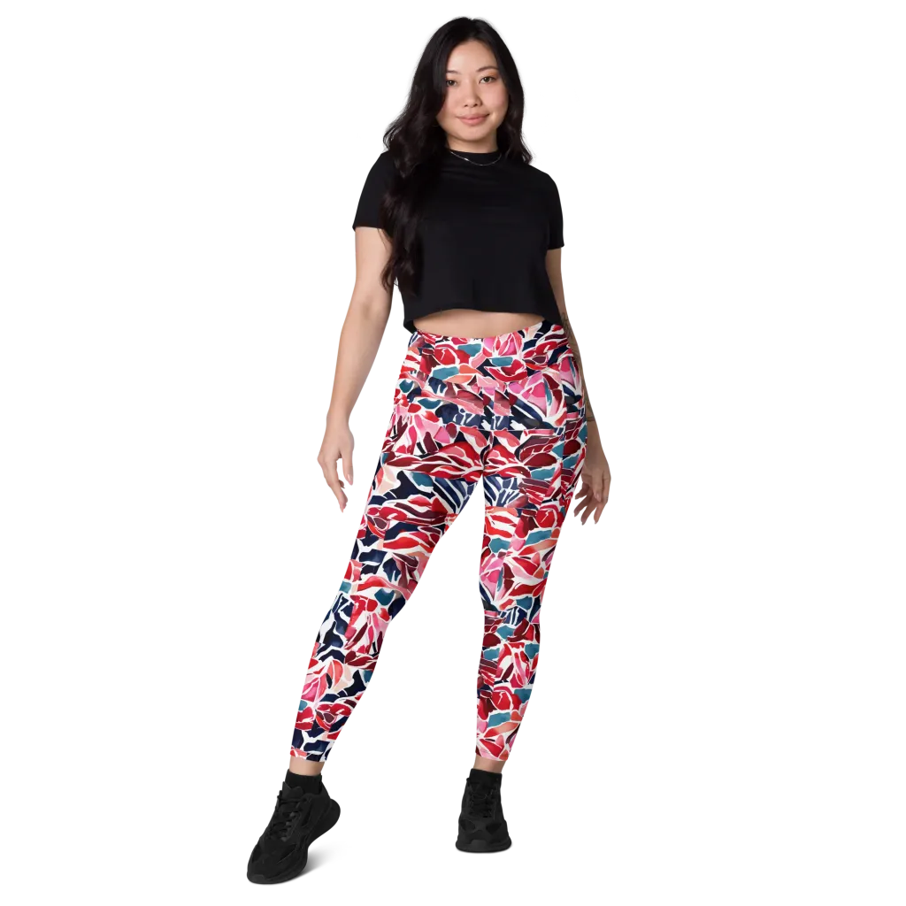 Petal Voltage on Leggings with Pockets — Front