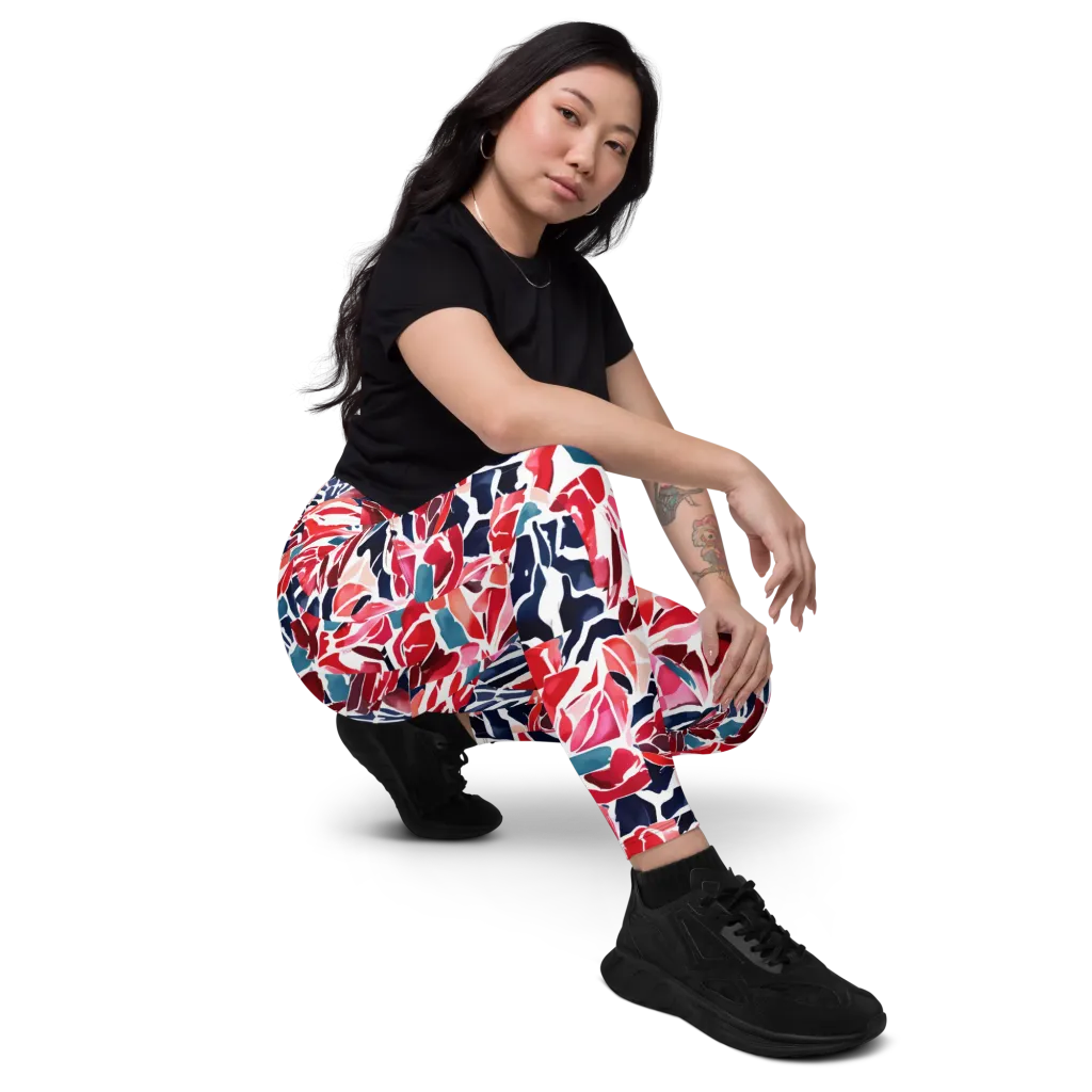 Petal Voltage on Leggings with Pockets — Right Front