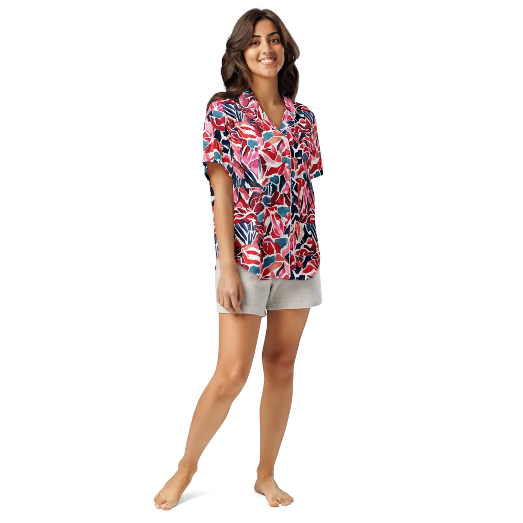 Petal Voltage on Women's Short Sleeve Pajama Top — Front