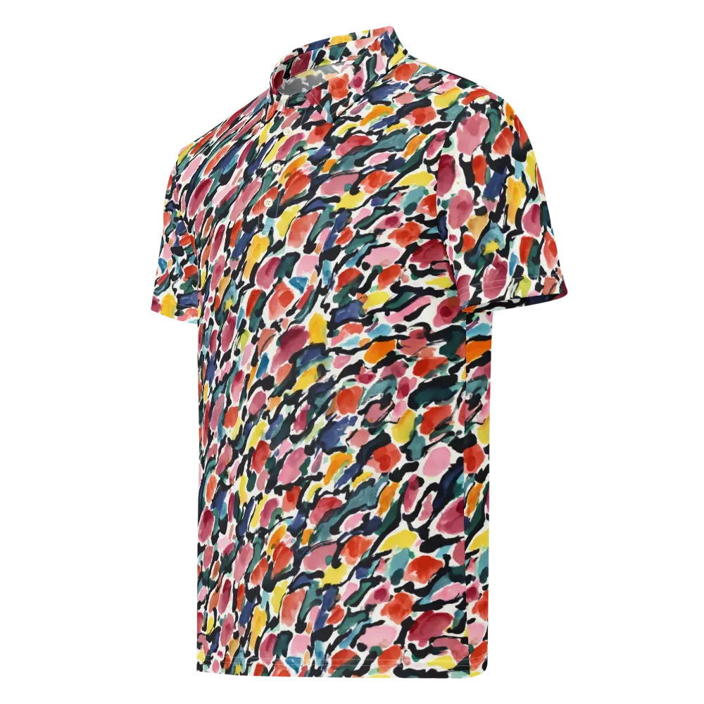 Painted Velocity on Men's Slim Fit Polo Shirt — Left Front