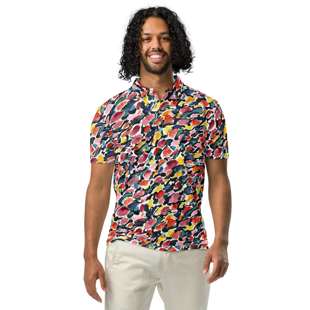 Painted Velocity on Men's Slim Fit Polo Shirt — Front