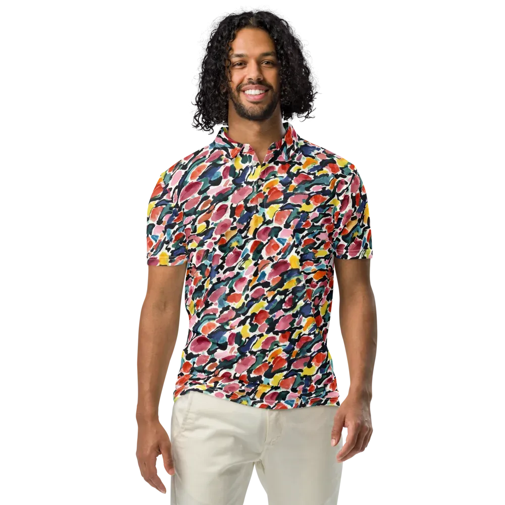 Painted Velocity on Men's Slim Fit Polo Shirt — Front