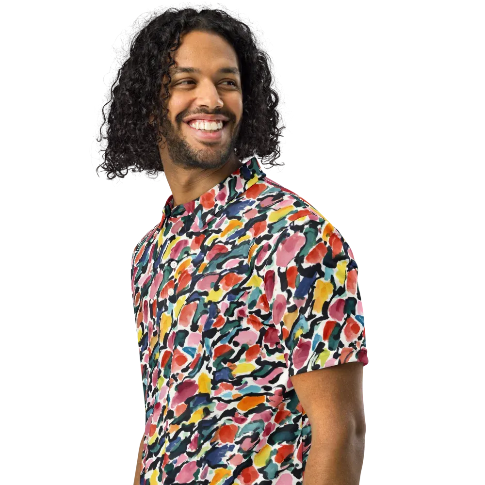 Painted Velocity on Men's Slim Fit Polo Shirt — Left Front