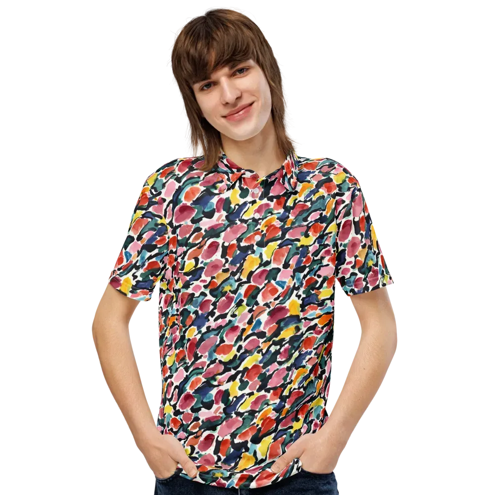 Painted Velocity on Men's Slim Fit Polo Shirt — Front