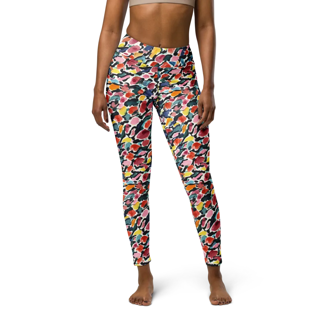 Painted Velocity on Yoga Leggings — Front