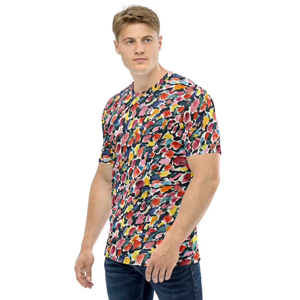 Painted Velocity on Men's Crew Neck T-Shirt — Left