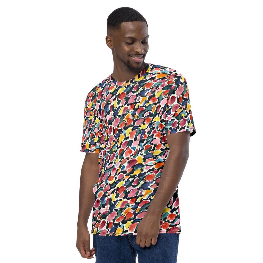Painted Velocity on Men's Crew Neck T-Shirt — Left