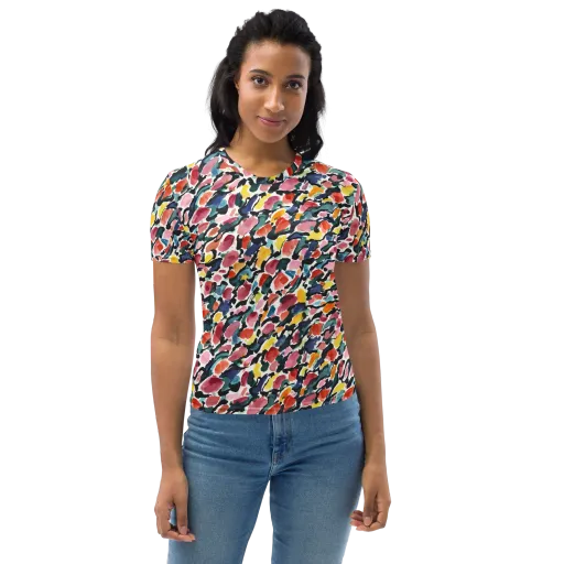 Painted Velocity on a Women's Crew Neck T-Shirt