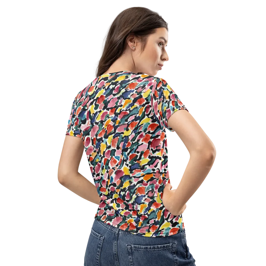 Painted Velocity on Women's Crew Neck T-Shirt — Back