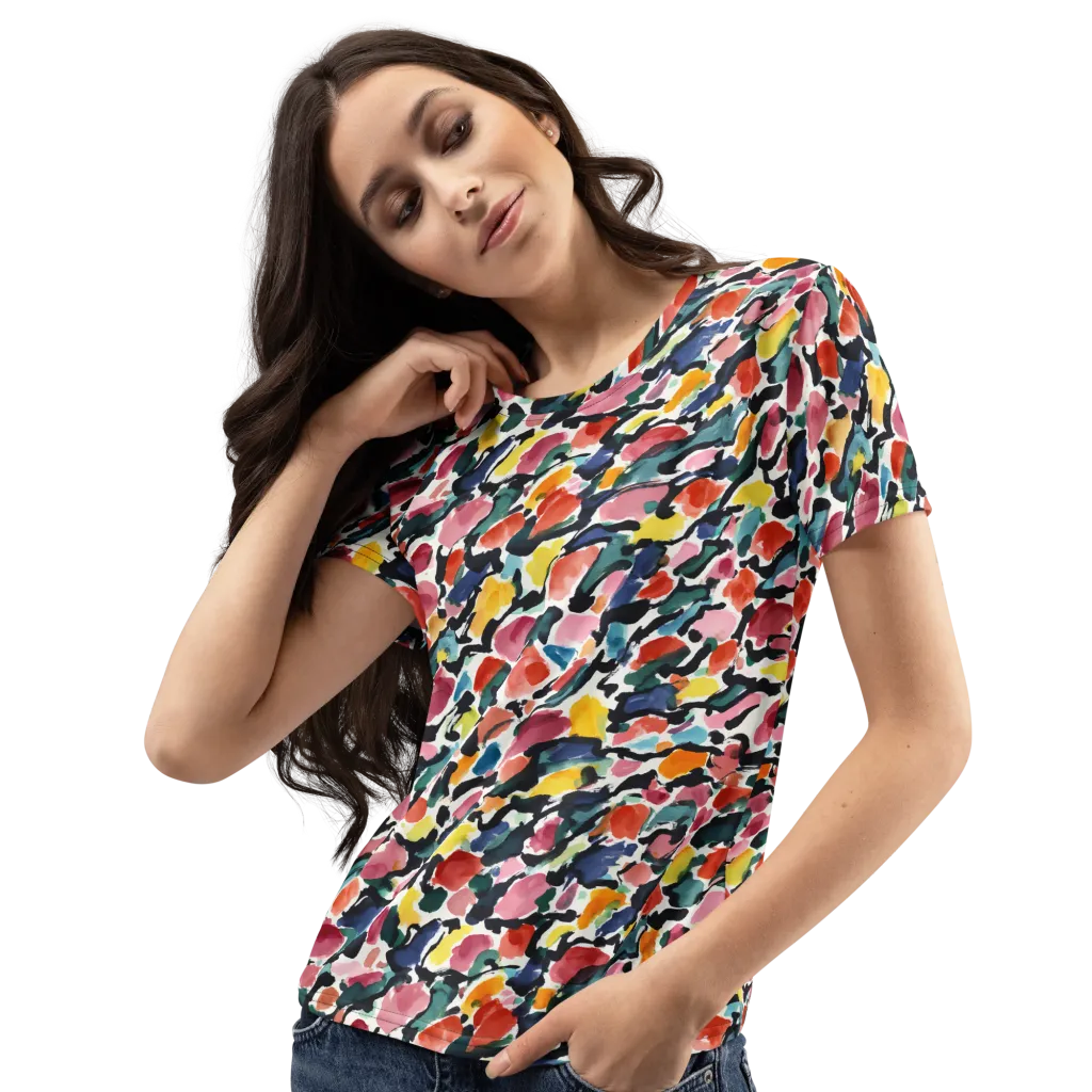Painted Velocity on Women's Crew Neck T-Shirt — Left Front