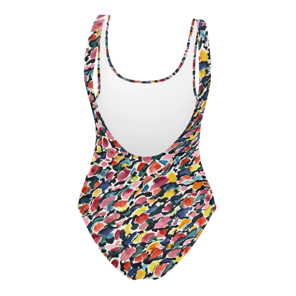 Painted Velocity on One-Piece Swimsuit — Back