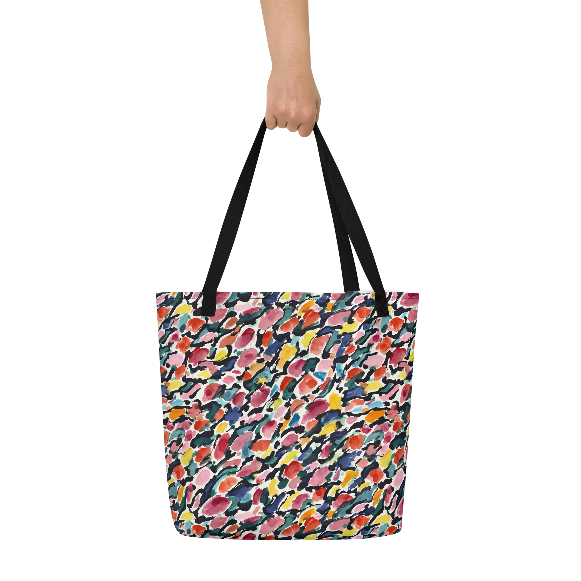Painted Velocity on Large Tote Bag W/ Pocket — Front