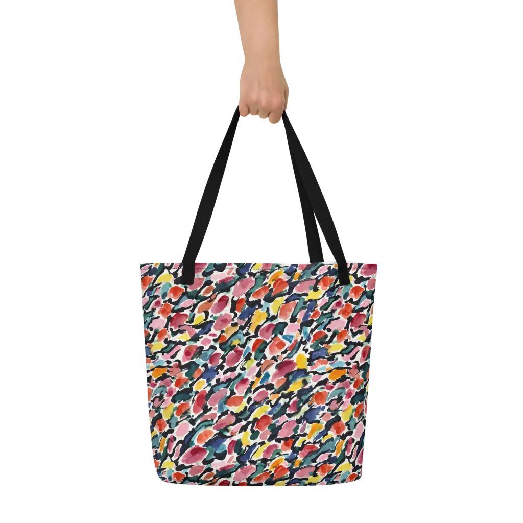 Painted Velocity on Large Tote Bag W/ Pocket — Front