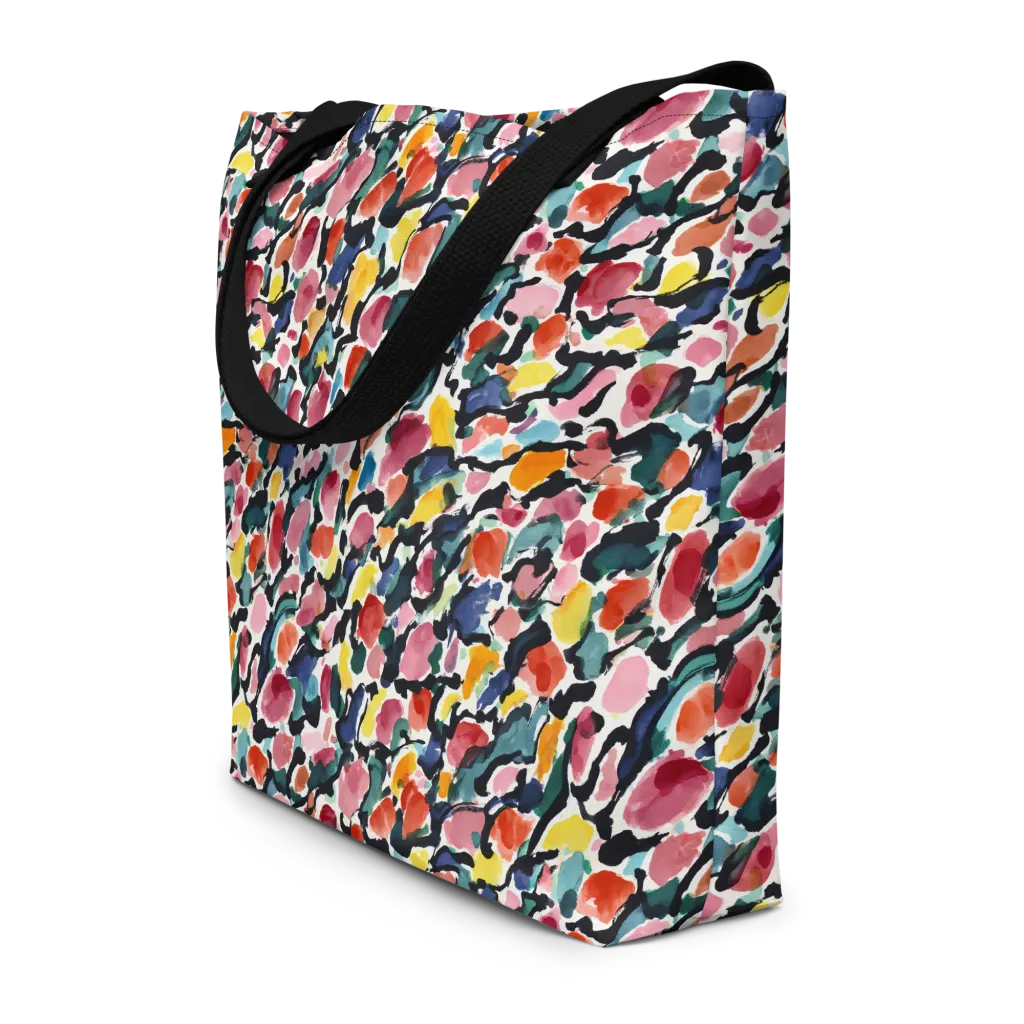 Painted Velocity on Large Tote Bag W/ Pocket — Front